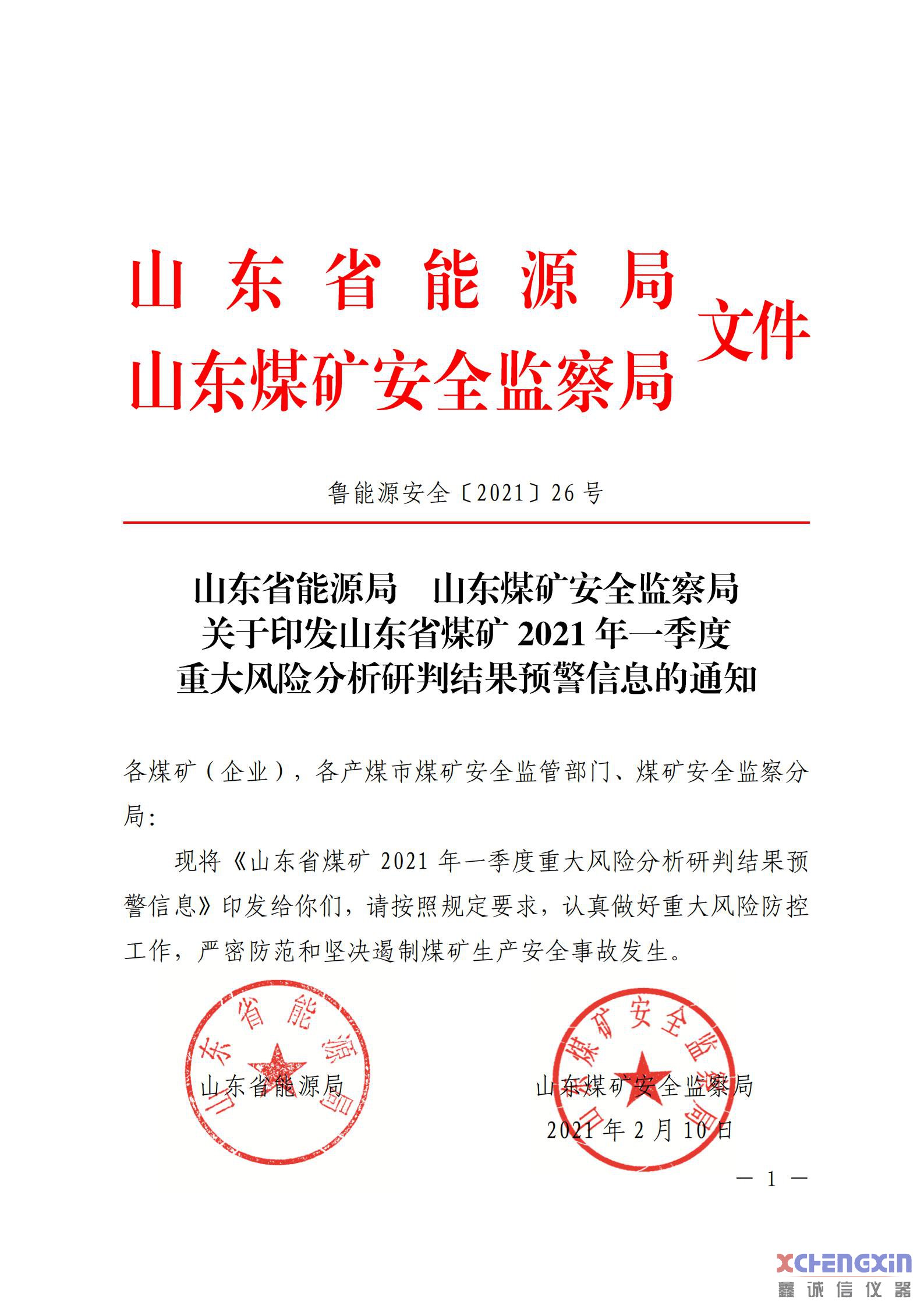 《山东省煤矿2021年一季度重大风险分析研判结果煤质分析仪器
