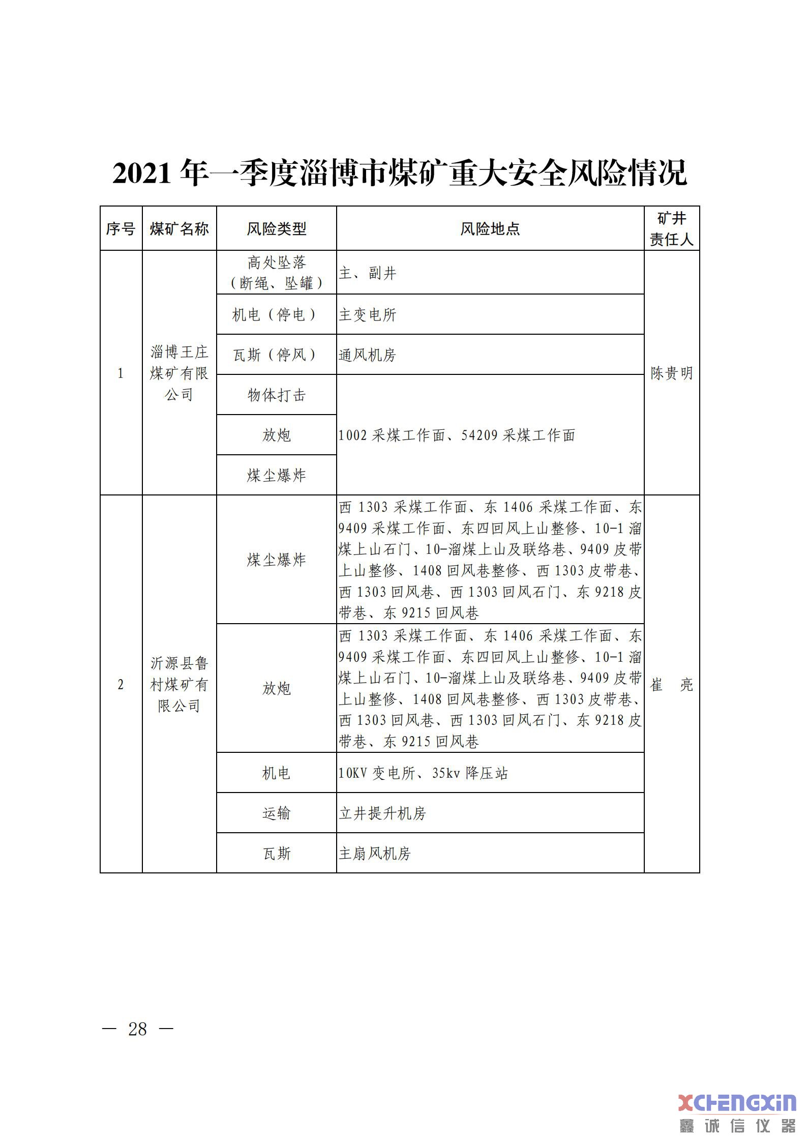 《山东省煤矿2021年一季度重大风险分析研判结果煤质分析仪器